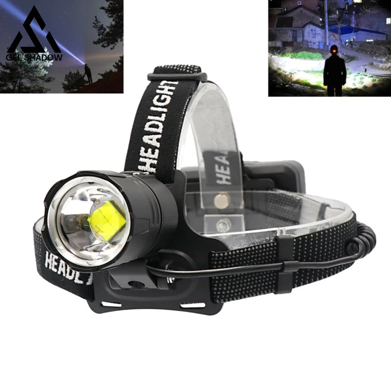 GS251-120000LM Super Bright LED Rechargeable Headlamp, Zoomable Head lamp