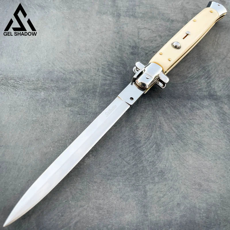 13’ Auto Italian Stiletto Switchblade (Massive Knife) Ivory Handle Knives