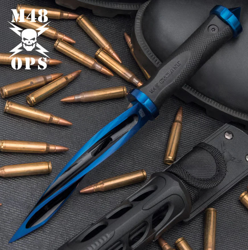 United Cutlery M48 Blue Cyclone Twisted Fixed Blade-GS95