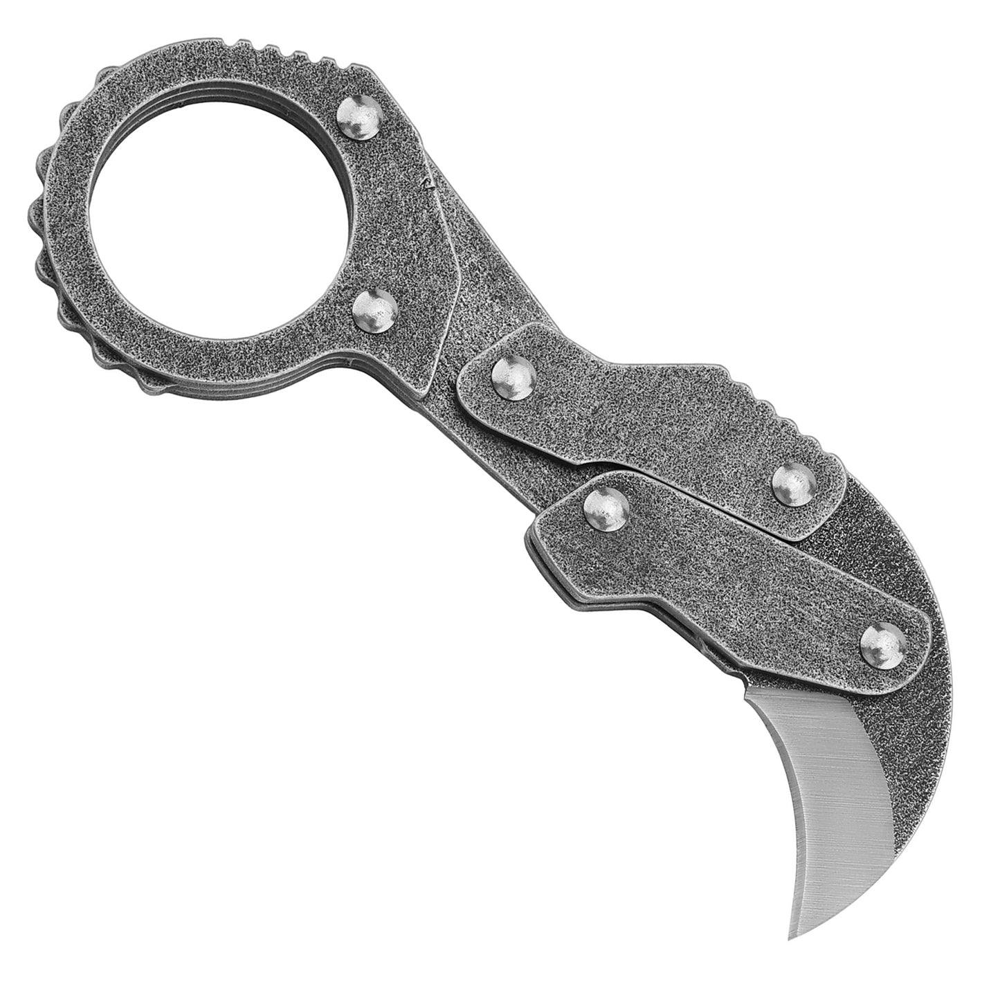 GS185 Eagle Beak Full Steel Folding Knife Gadget Ring Knife