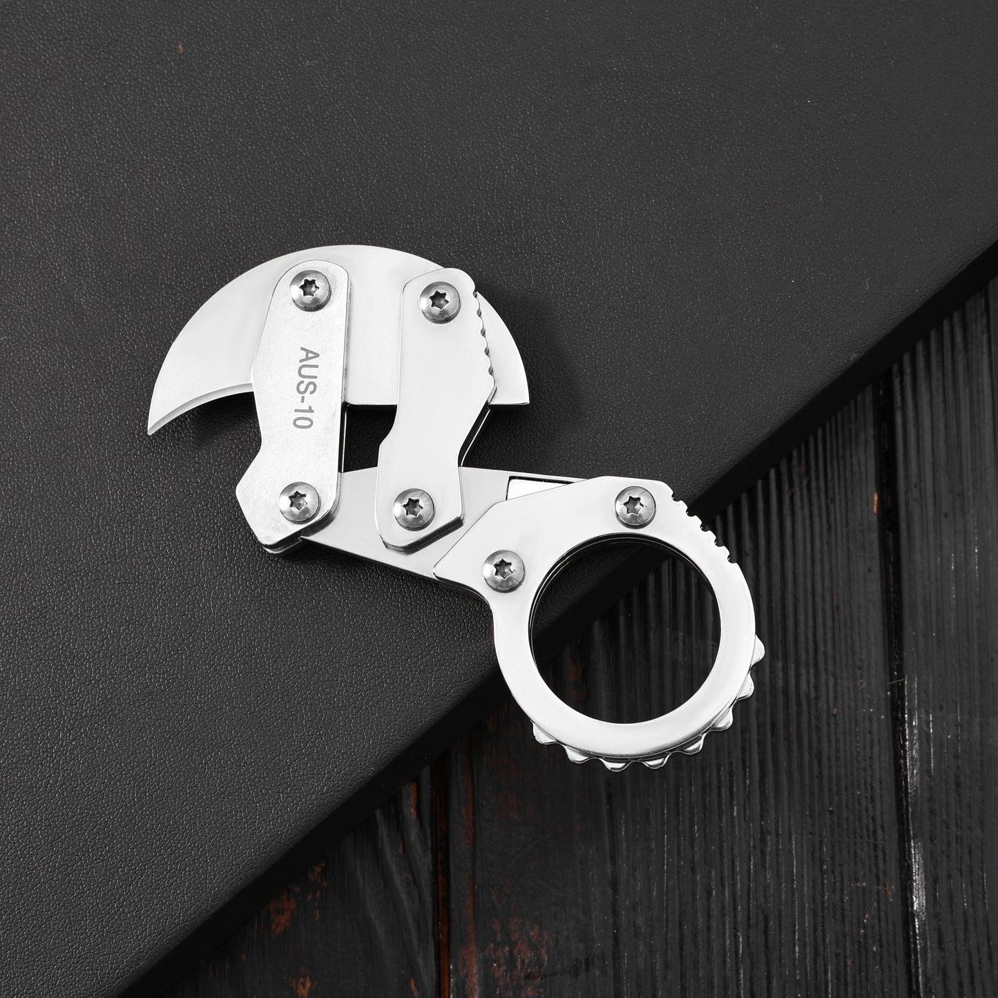 GS185 Eagle Beak Full Steel Folding Knife Gadget Ring Knife
