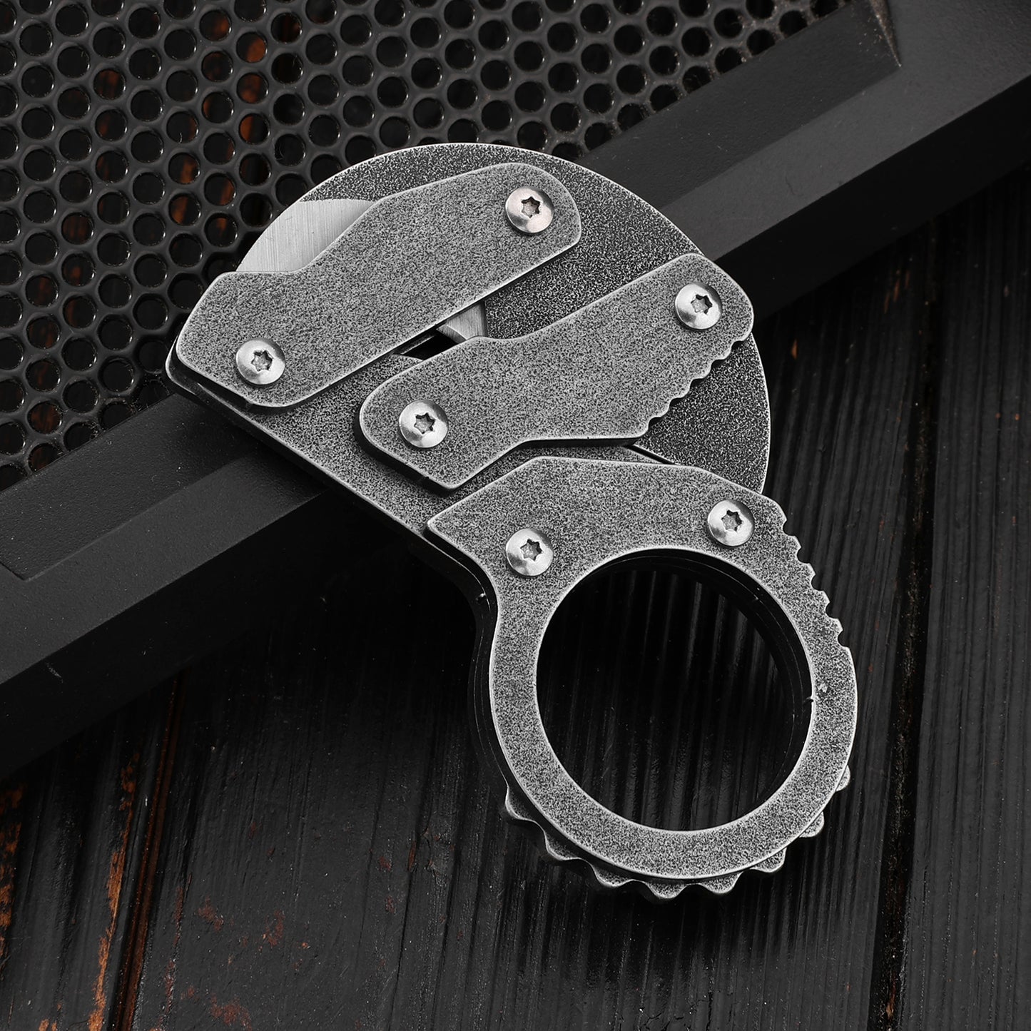 GS185 Eagle Beak Full Steel Folding Knife Gadget Ring Knife