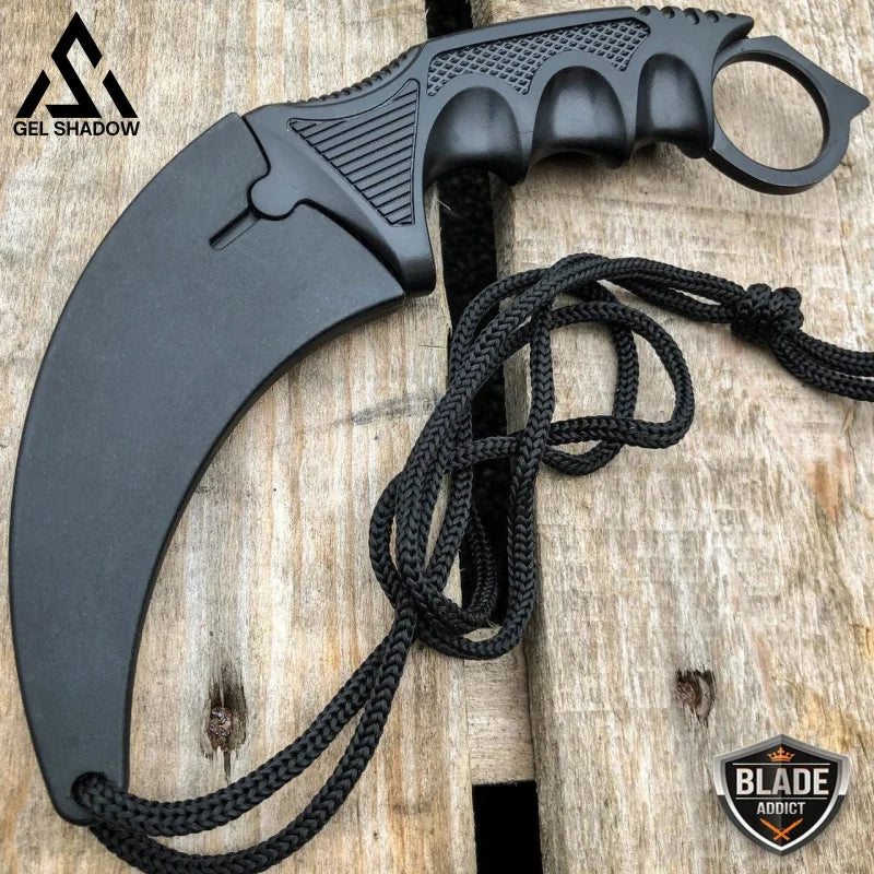 7.5’ Csgo Karambit Combat Knife Fixed Blade Hawkbill Neck Doppler New