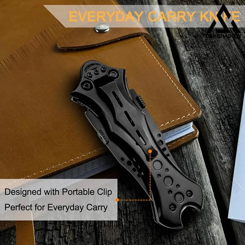 8.2’’ Unique Cool Double Blade Pocket Knife EDC Hiking Tools Pocket Knives