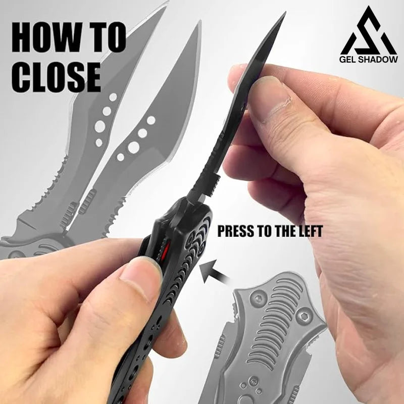 8.2’’ Unique Cool Double Blade Pocket Knife EDC Hiking Tools Pocket Knives