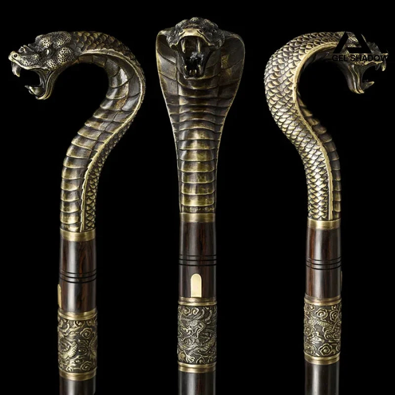 Ebony Wood Snake-Head Sword Cane(US ONLY)-GS48 Ebony Wood Pocket Knives