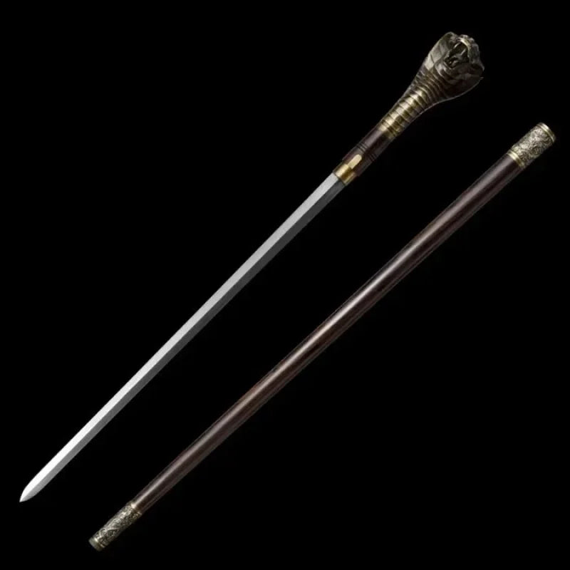 Ebony Wood Snake-Head Sword Cane(US ONLY)-GS48 Ebony Wood Pocket Knives