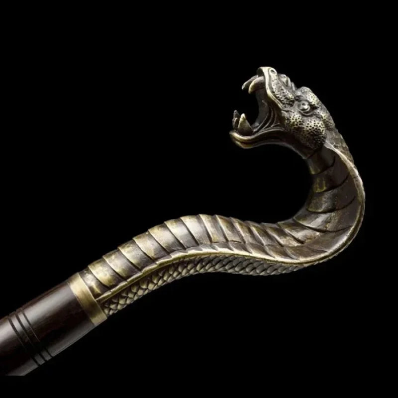 Ebony Wood Snake-Head Sword Cane(US ONLY)-GS48 Ebony Wood Pocket Knives