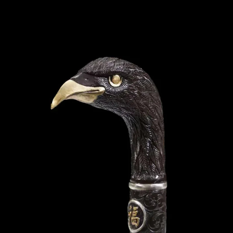 (Elder) Stainless Damascus Steel Dual-Handed Cane Knife(US ONLY)-GS54 Black Pocket Knives