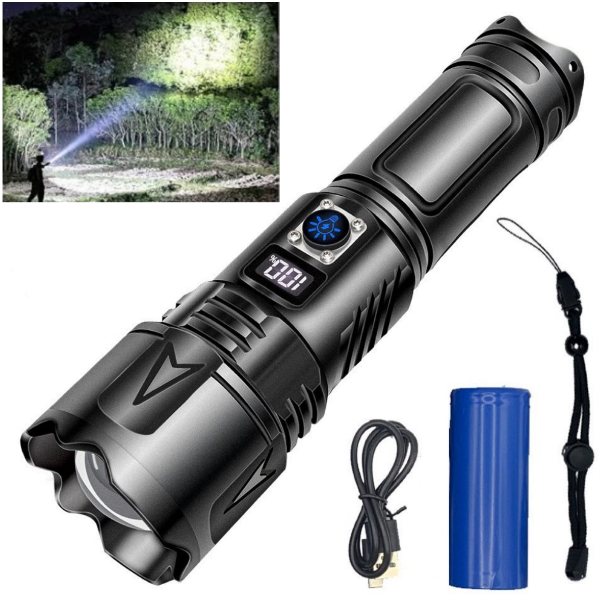 Rechargeable LED Flashlights High Lumens 5 Modes, IPX6 Waterproof Handheld