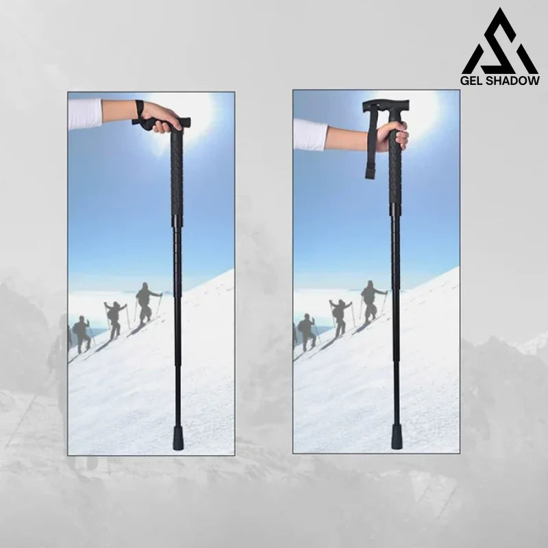 FOX Telescopic Hiking Pole with Self-Defense Baton Black Pocket Knives