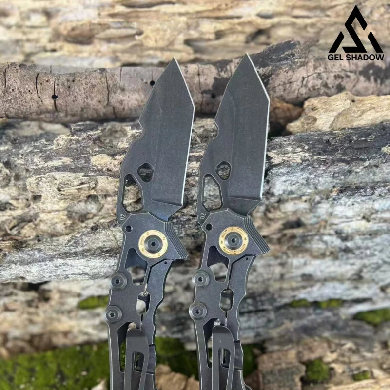 GS156 D2Heavy-duty folding high-hardness outdoor knife Black BRASSKNUCKLE