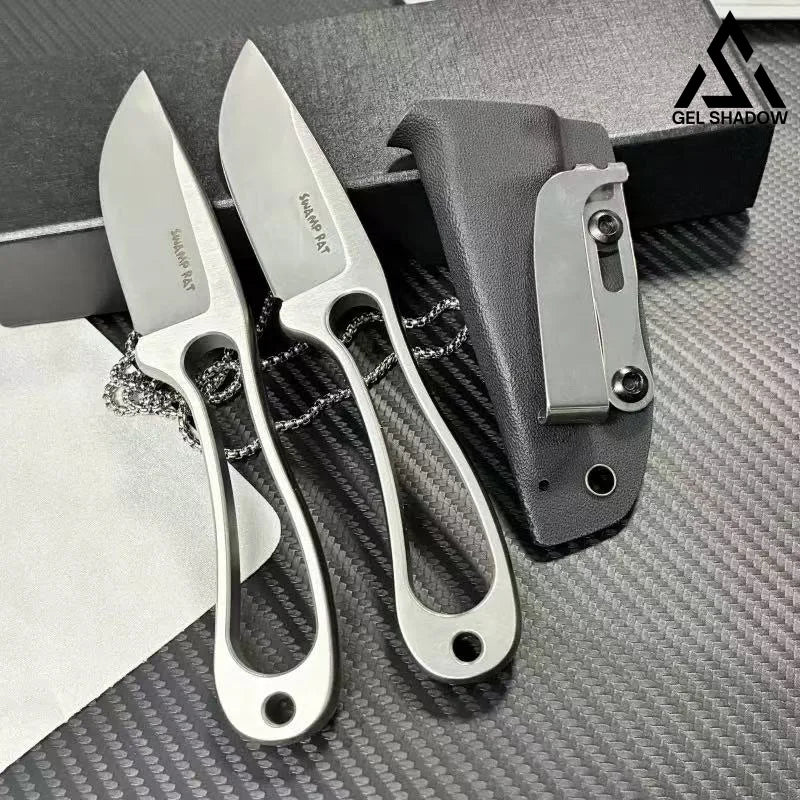 GS161 Swamp Rat Mega Outdoor knife Silver BRASSKNUCKLE
