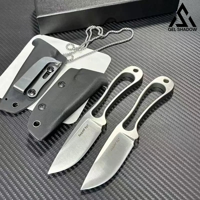GS161 Swamp Rat Mega Outdoor knife Silver BRASSKNUCKLE
