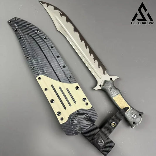 GS163 Black Thunder Carbon Fiber K Sheath Outdoor Knife Black Tempest Pocket Knives