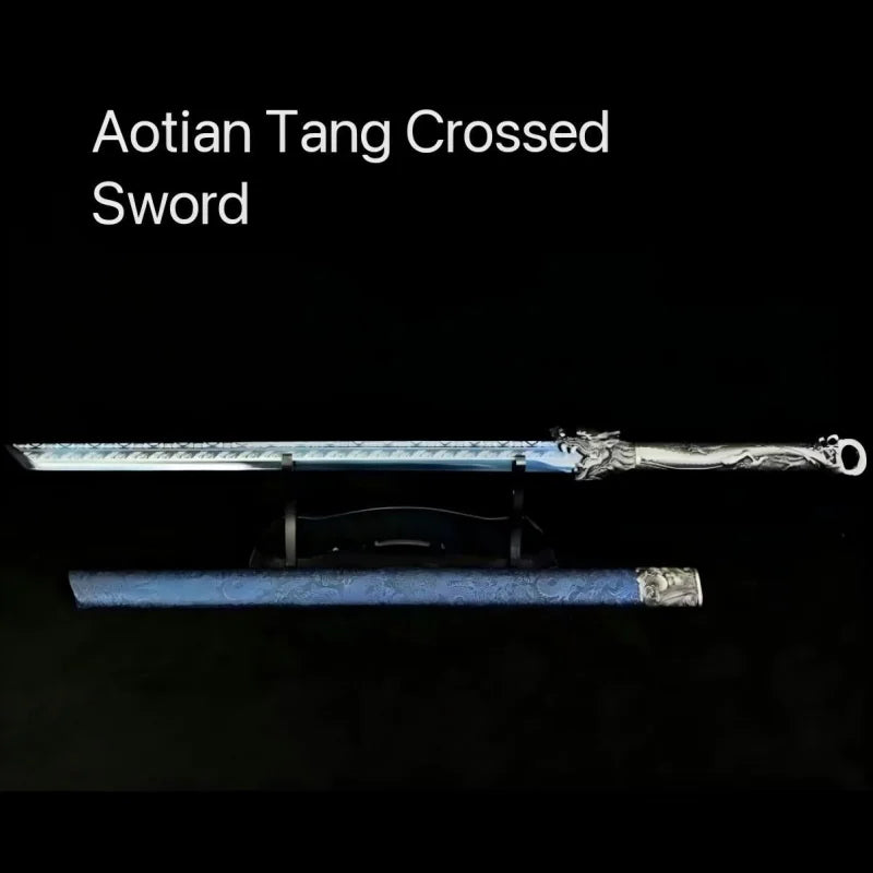 GS186 Red and blue Longquan high manganese steel sabers and swords(US ONLY) Blue Pocket Knives