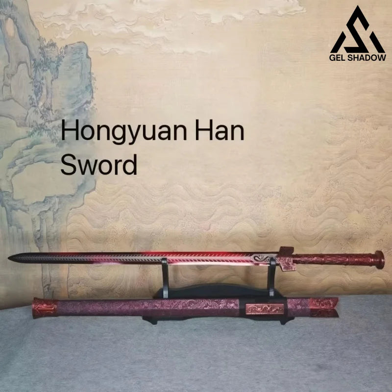 GS187 Hongyuan Han Sword high manganese steel sabers and swords(US ONLY) Red Pocket Knives