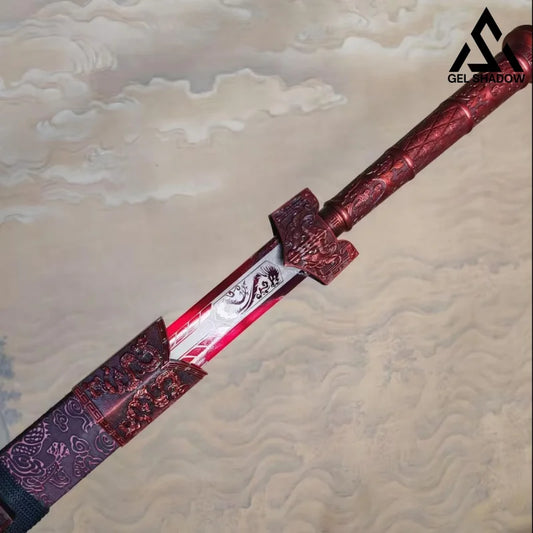 GS187 Hongyuan Han Sword high manganese steel sabers and swords(US ONLY) Red Pocket Knives