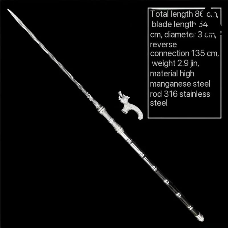 GS190 Outdoor spigot bamboo joint piercing spear(US ONLY) Silver Pocket Knives