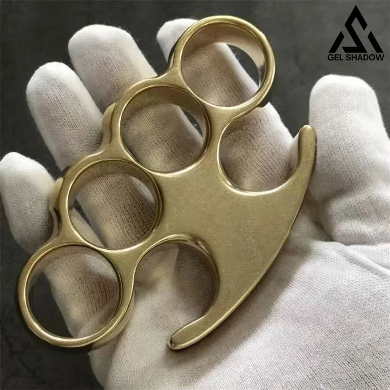 GS193 Old Style Classic Stonewashed Brass Knuckle Duster Brass Pocket Knives