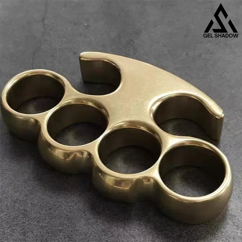 GS193 Old Style Classic Stonewashed Brass Knuckle Duster Brass Pocket Knives