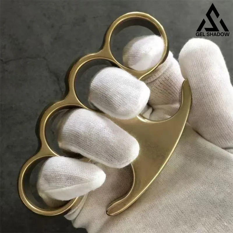 GS193 Old Style Classic Stonewashed Brass Knuckle Duster Brass Pocket Knives