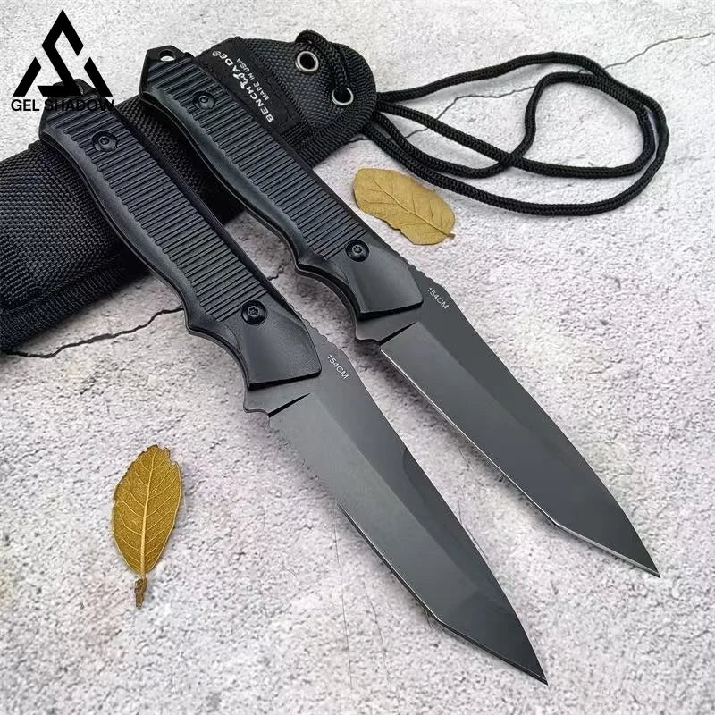 GS224 BenchMade 140BK Black T-Head Semi-Grooved Straight Knife - 未分类
