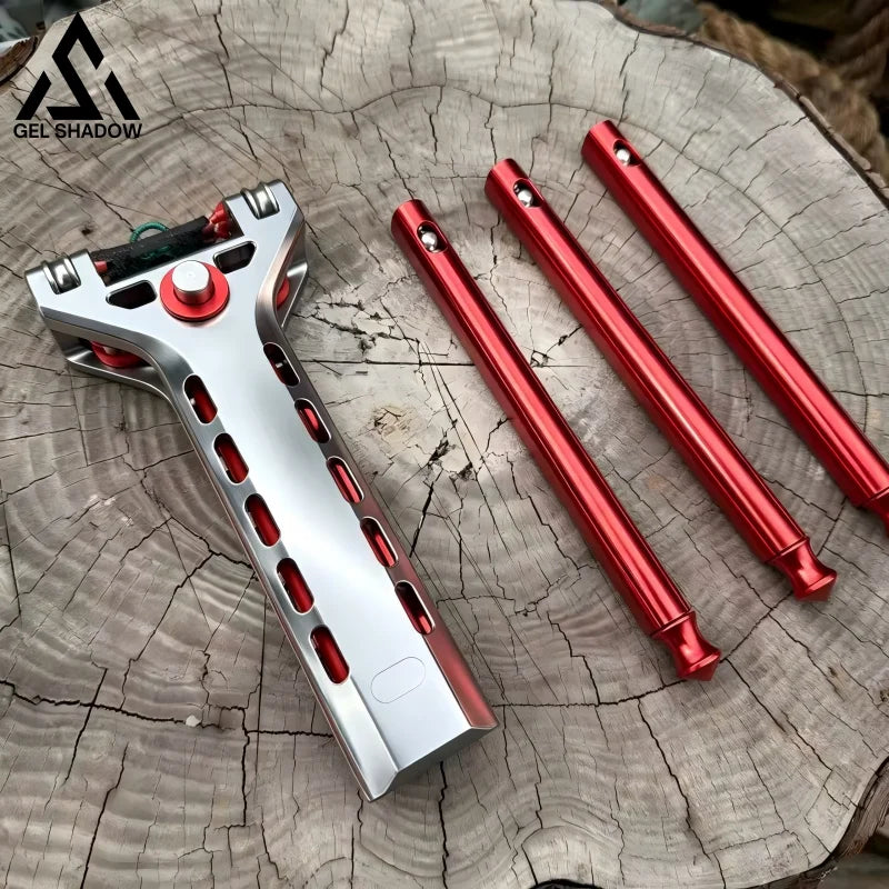 GS236 Semi-auto G5 High Precision CNC Aluminum Alloy Professional Slingshot Catapult - Slingshot + 3 Magazines
