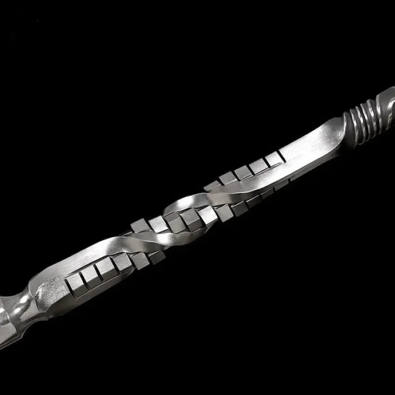 Handmade 三棱 Pattern Steel One-piece forging(US ONLY)-GS53 Black Silver Pocket Knives