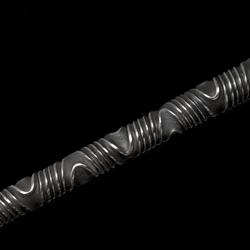 Handmade 三棱 Pattern Steel One-piece forging(US ONLY)-GS53 Black Silver Pocket Knives