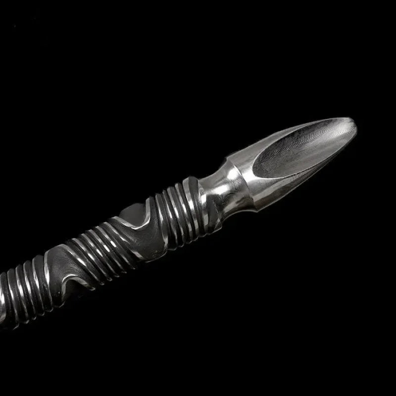 Handmade 三棱 Pattern Steel One-piece forging(US ONLY)-GS53 Black Silver Pocket Knives