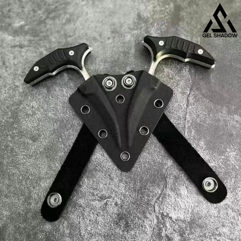 MicroTech Double bee shaped push type dagger serrated DLC blade Pocket Knives