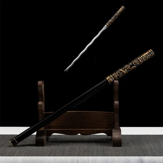 Mirror-Finish Spartan Combat Blade(US ONLY)-GS47 Black gold Pocket Knives