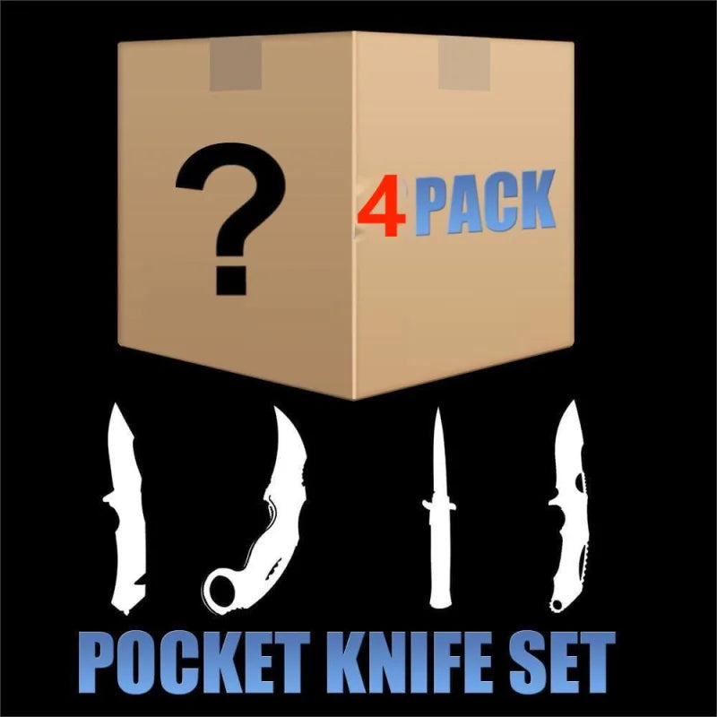 Mystery 1/2/4/8 Pack Knife Set Box 4 Pcs(Hot Sale) Pocket Knives
