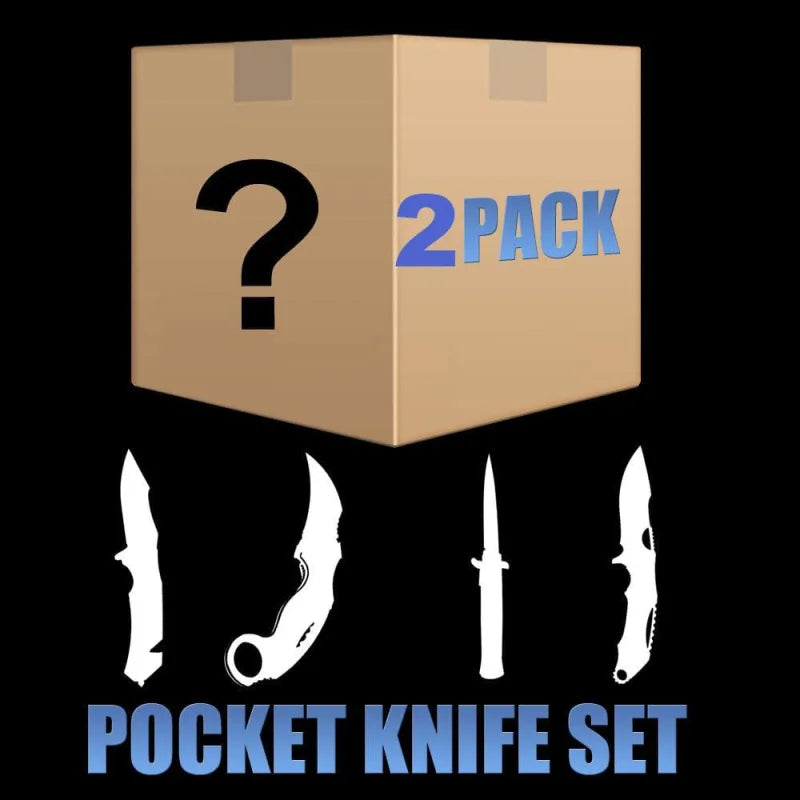 Mystery 1/2/4/8 Pack Knife Set Box 2 Pcs Pocket Knives