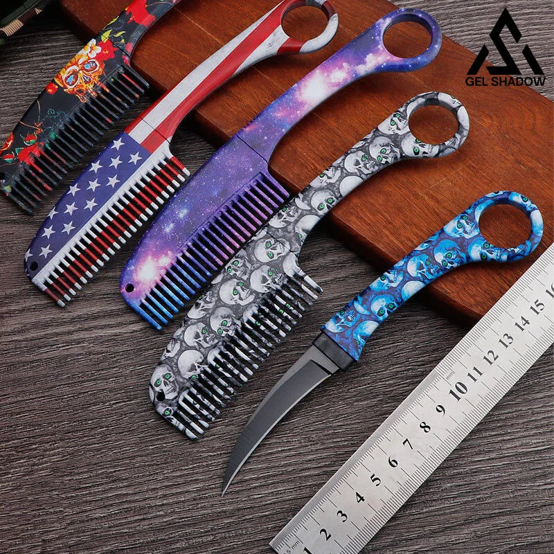 Self Defense Brush Comb With Hidden Sharp Knife Pocket Knives