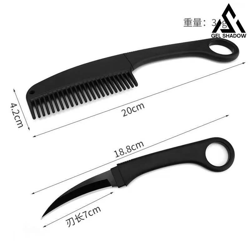 Self Defense Brush Comb With Hidden Sharp Knife Pocket Knives