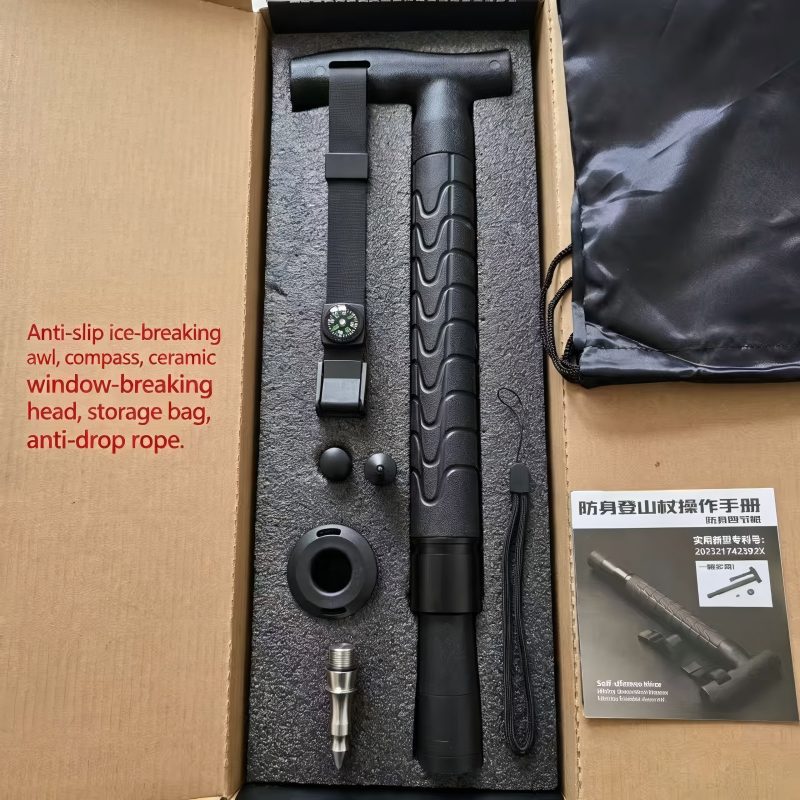 GS183 FOX Telescopic Hiking Pole with Self-Defense Baton
