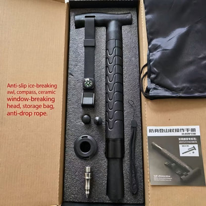 GS183 FOX Telescopic Hiking Pole with Self-Defense Baton