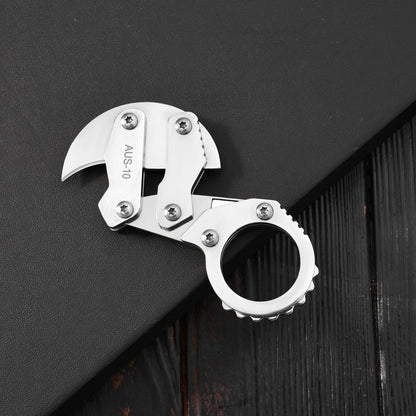 GS185 Eagle Beak Full Steel Folding Knife Gadget Ring Knife
