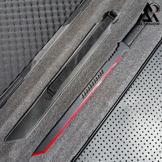 27’’ Ninja Sword TANTO BLADE Machete FullTang(US ONLY）-GS64 Red Pocket Knives