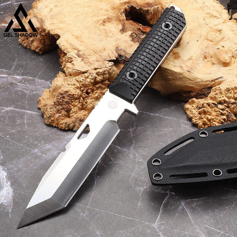 G10 Strider Tactical Outdoor Stright Knife Silver Knives