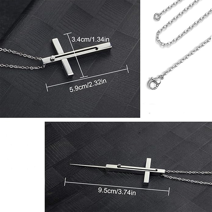 Metal Self Defense Necklace Needle Knife-GS105