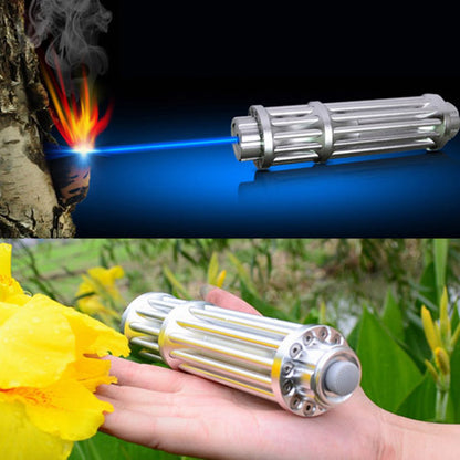 Blue Gatling Burning Laser Pointer Adjustable Visible Beam Dot Light