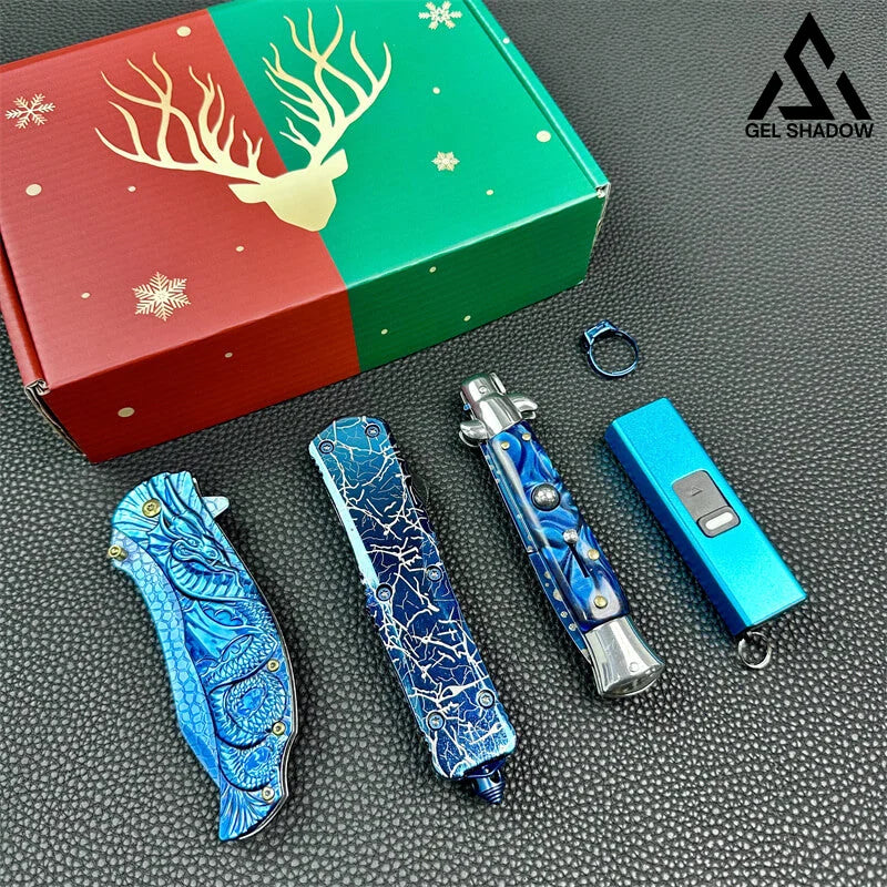 Christmas Limit 5Pcs Blue Pocket Defense Knife Tools Pack 5 Pcs Pack / Gift Box