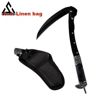 Columbia Folding Sickle Reaping Hook Black Pocket Knives