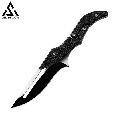 Damascus Steel Transformable Mechanical Magic Knife Black Pocket Knives