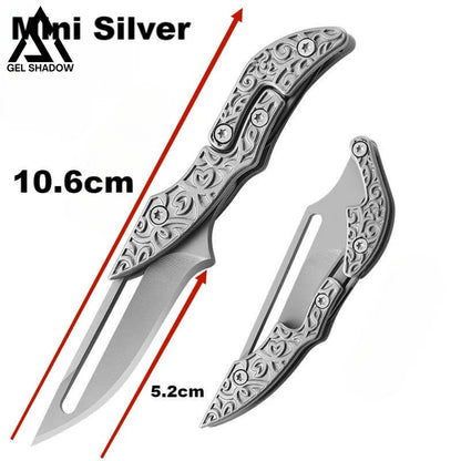 Damascus Steel Transformable Mechanical Magic Knife Mini Sliver Pocket Knives