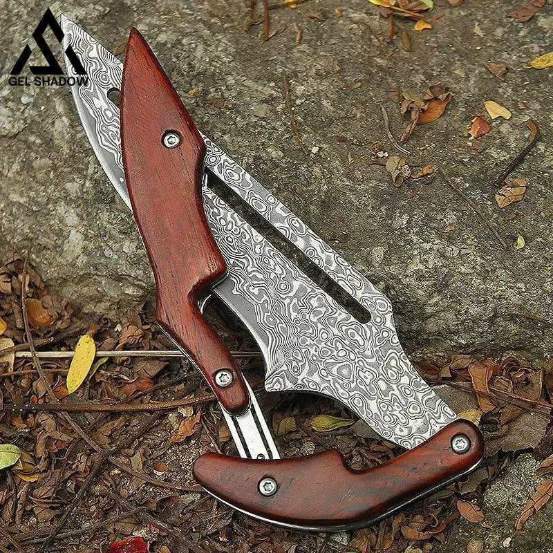 Damascus Steel Transformable Mechanical Magic Knife Pocket Knives