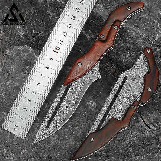 Damascus Steel Transformable Mechanical Magic Knife Pocket Knives